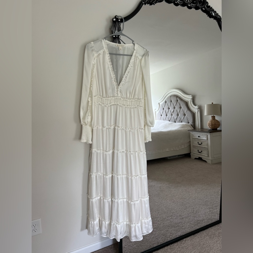 Chelsea and Violet satin ivory dress